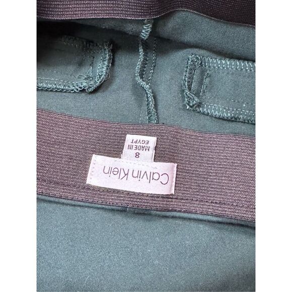 Calvin Klein Womens Pull On Pants Size 8 Teal Green Elastic Waist Ponte Knit dre - Picture 4 of 6